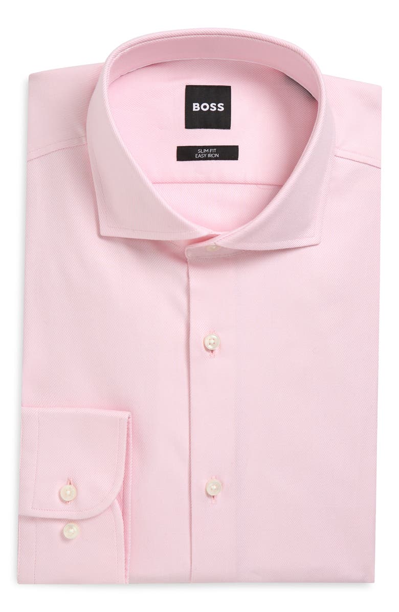 BOSS P-Hank Slim Fit Stretch Cotton Dress Shirt, Main, color, Light Pastel/Pink