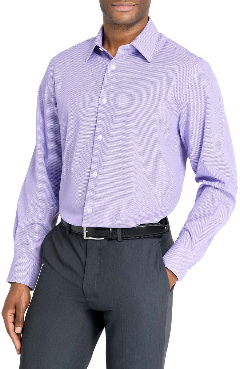 W.R.K Regular Fit Geometric Print Performance Dress Shirt, Main, color, Violet