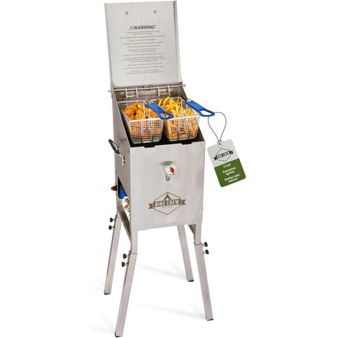 Outdoor 4-Gallon Propane Deep Fryer with Basket, 57000 BTU Outdoor Deep Fryer