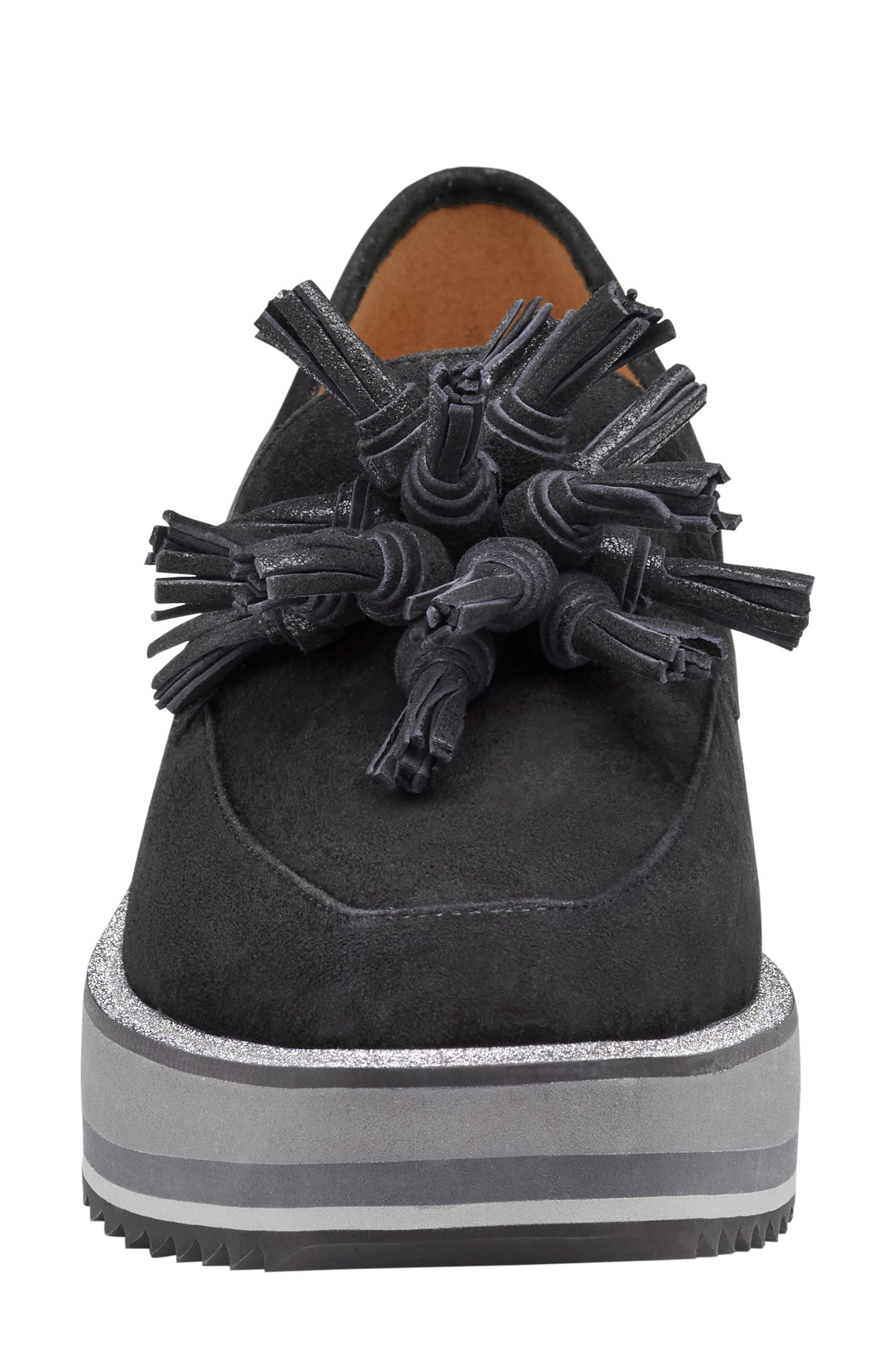 Johnston & Murphy Gracelyn Tassel Loafer, Alternate, color, Black Suede