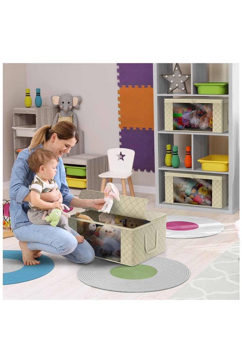 8-Pack Foldable Storage Bins, Alternate, color, BEIGE