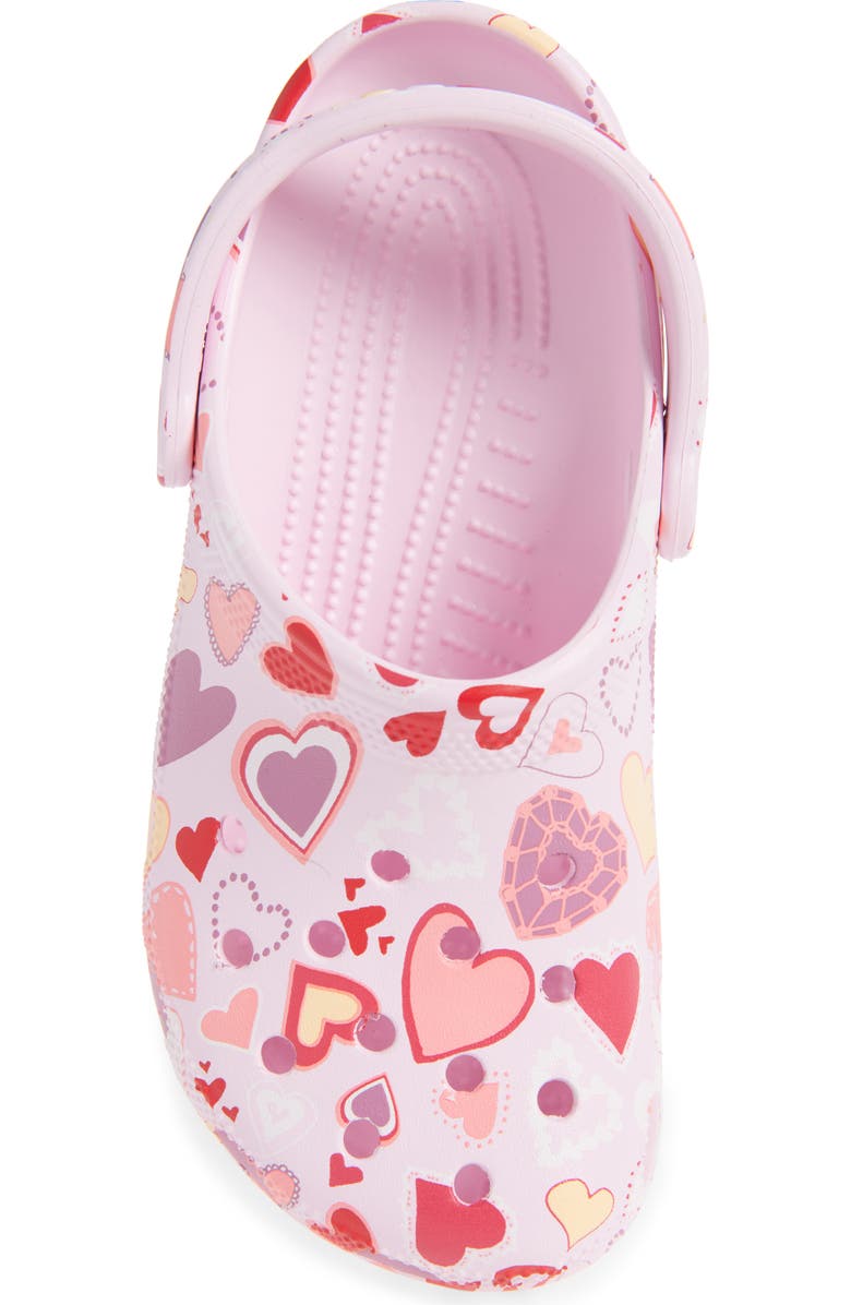 CROCS Classic V-Day Clog, Alternate, color, Pink Milk/ Hearts