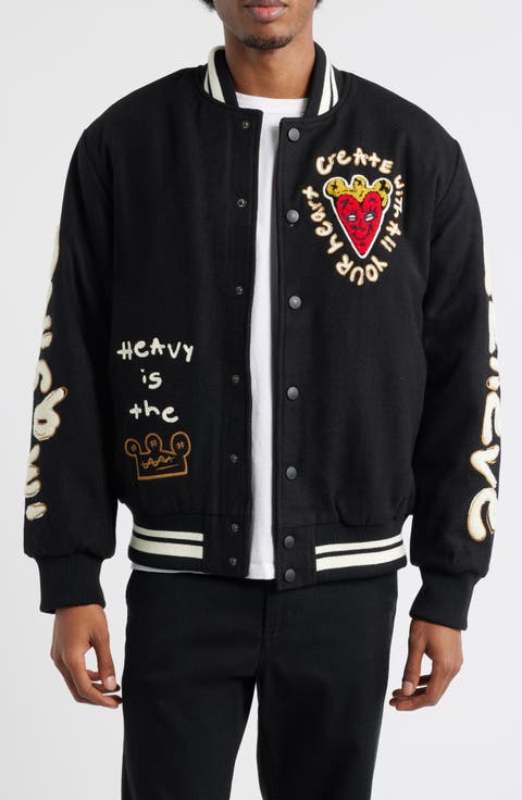 Melton Wool Blend Bomber Jacket