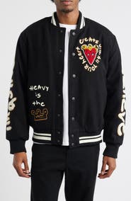 VIC GARCIA WORLD Melton Wool Blend Bomber Jacket