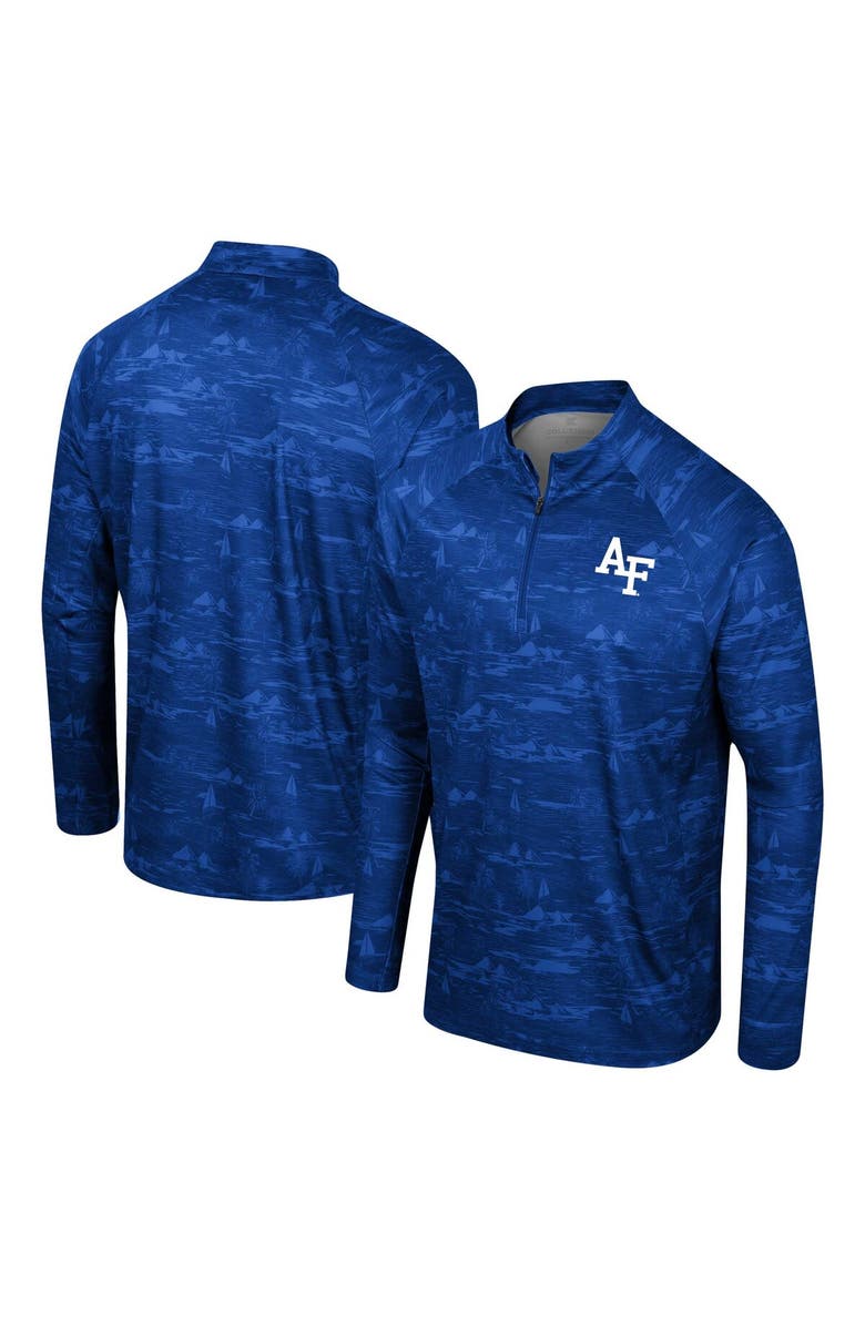 COLOSSEUM Men's Colosseum Royal Air Force Falcons Carson Raglan Quarter-Zip Jacket, Alternate, color, 