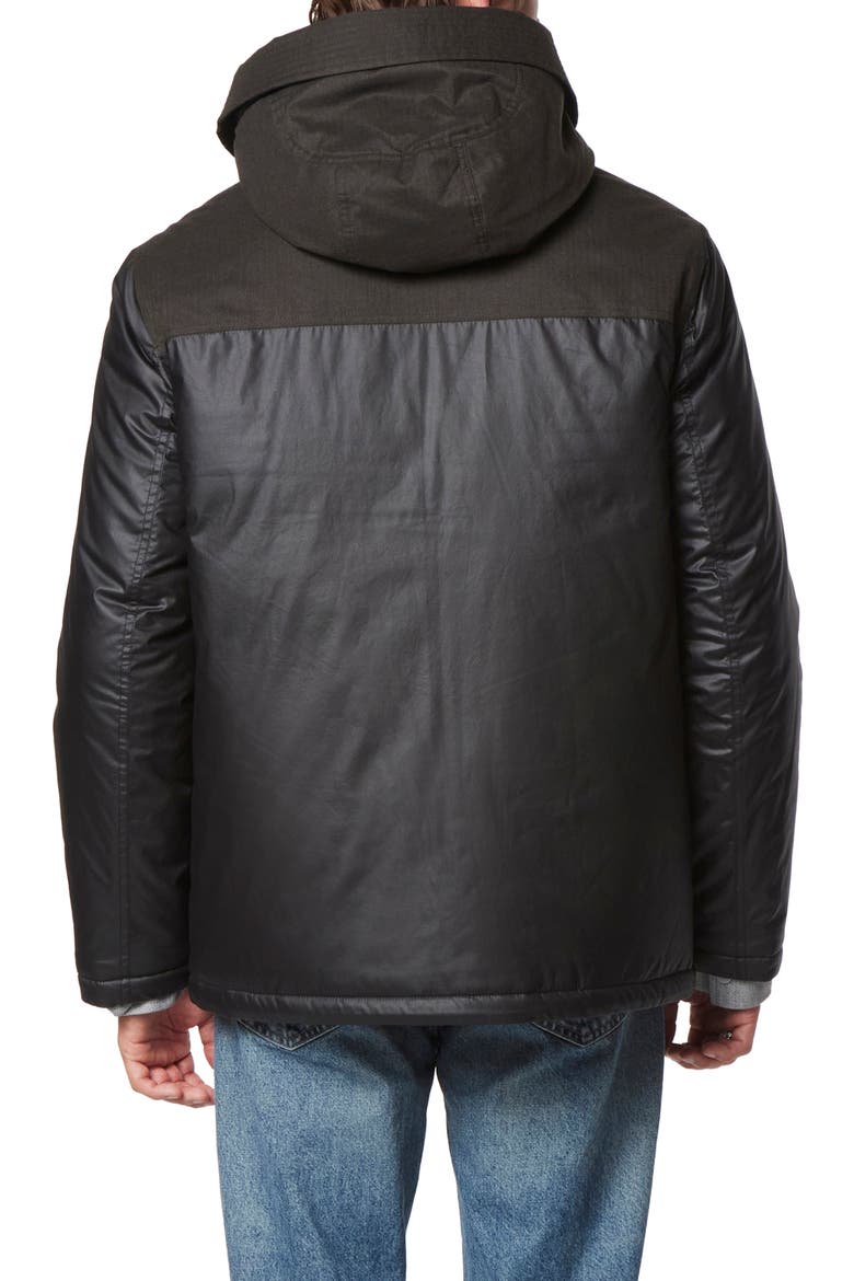 Harrigan Mixed Media Puffer Jacket, Alternate, color, BLACK