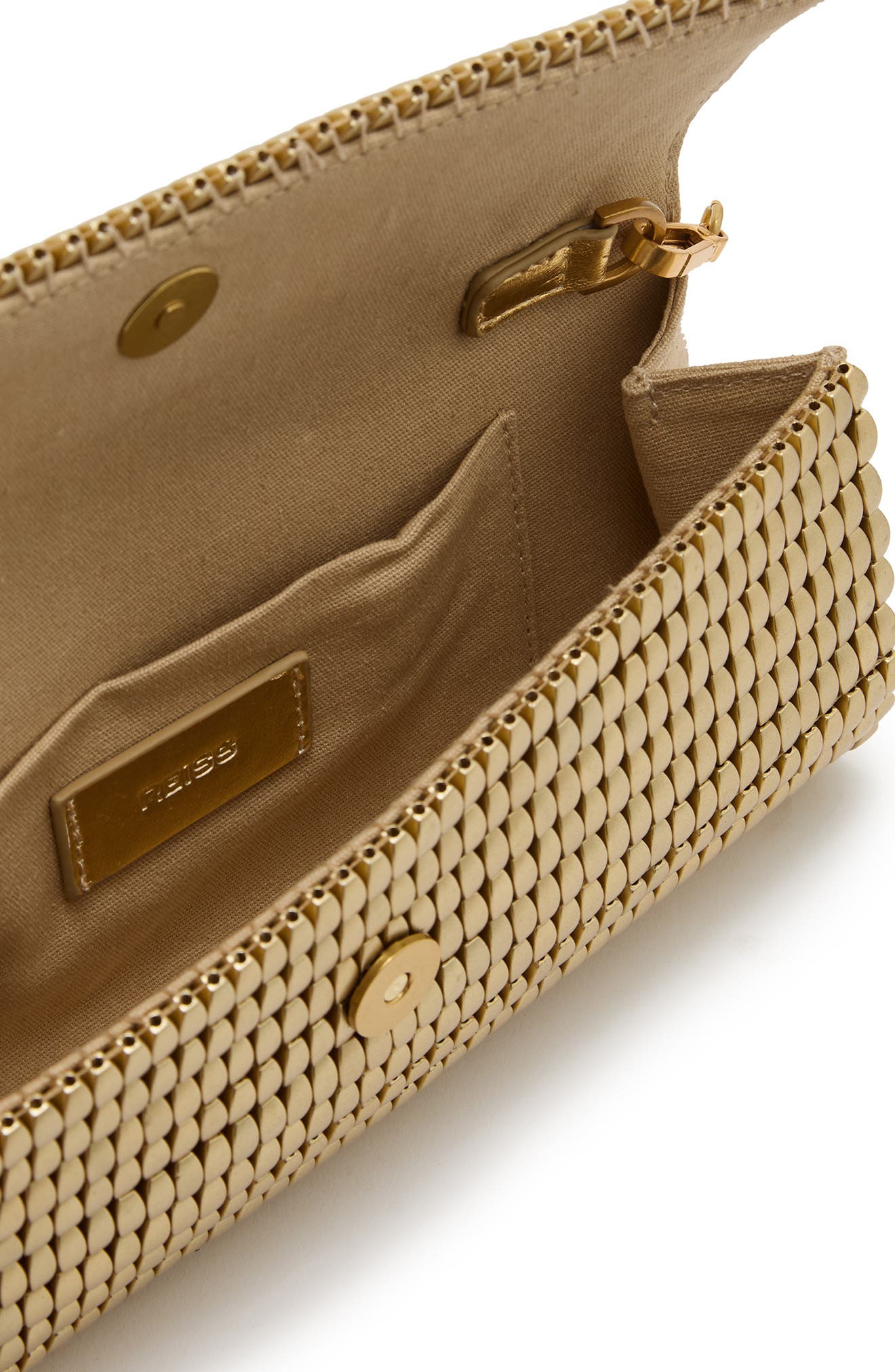 Reiss Rosa Clutch, Alternate, color, Gold