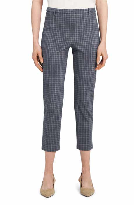 Theory Slim Fit Crop Check Pants