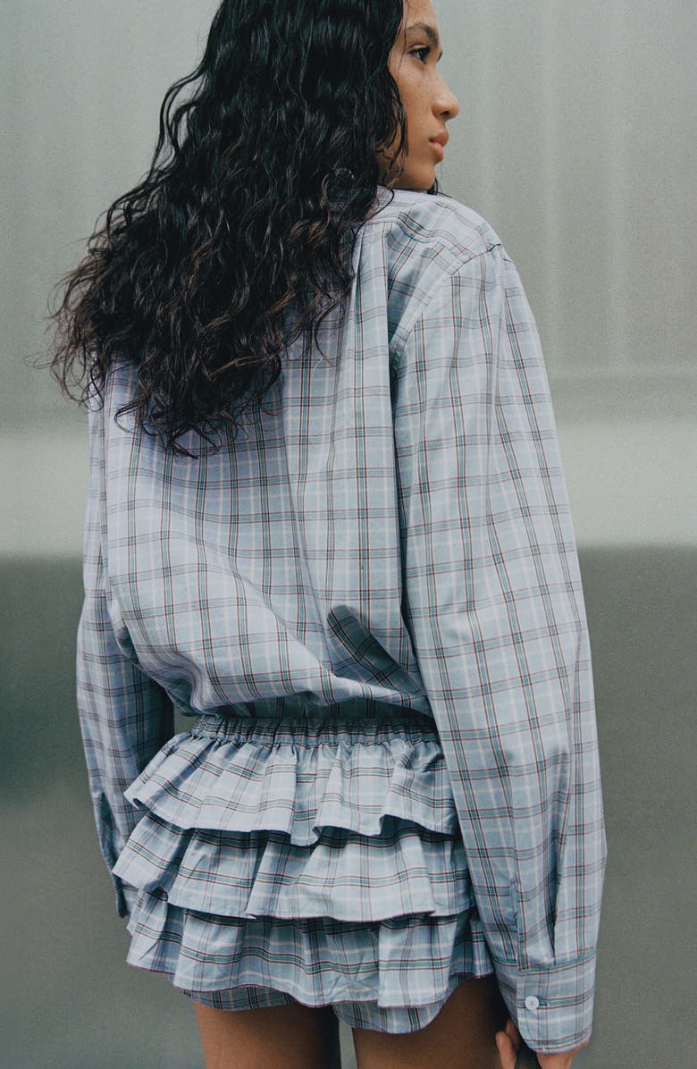 MANGO Camisa Plaid Shirt, Alternate, color, Blue