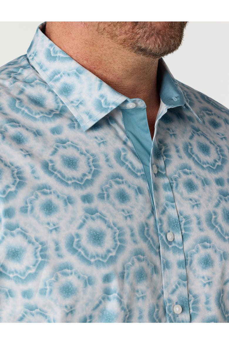 Big & Tall Tonal Tie Dye Sport Shirt, Alternate, color, ADRIATIC BLUE