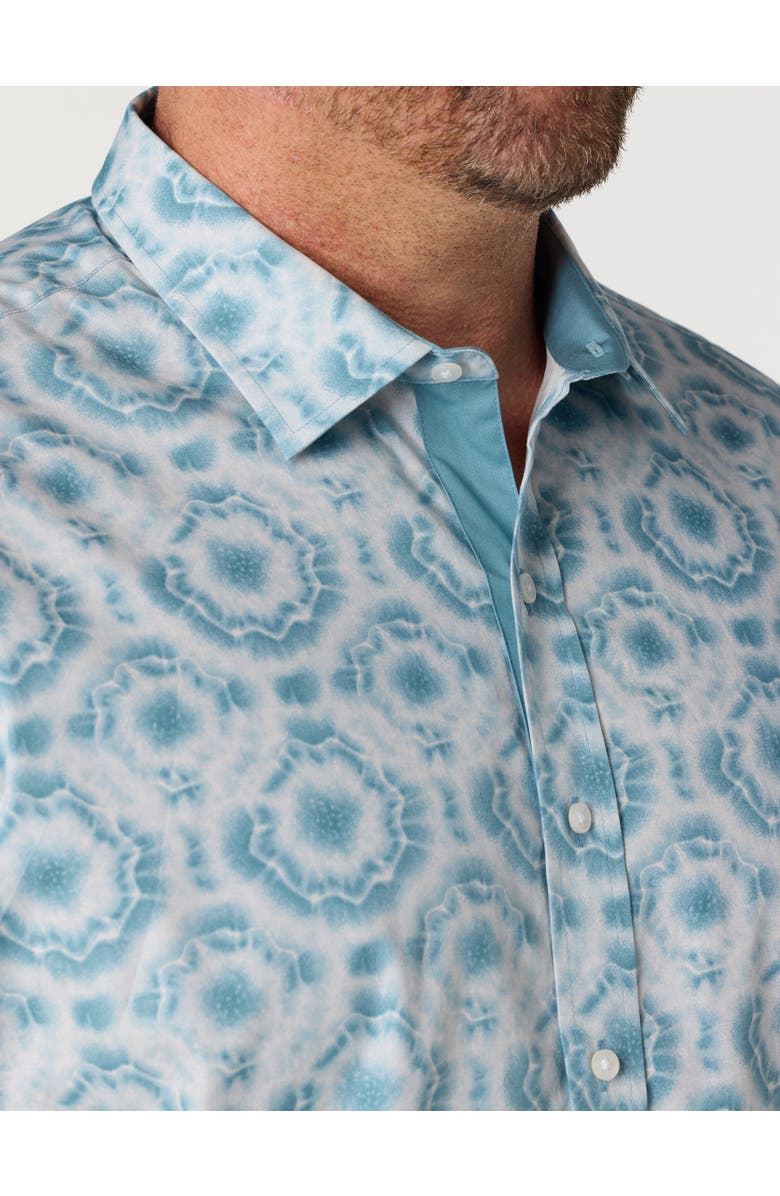 Synrgy by DXL Big & Tall Tonal Tie Dye Sport Shirt, Alternate, color, Adriatic Blue