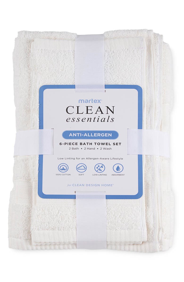 Martex Low Lint 6-Pack Bath Towel Set, Alternate, color, 