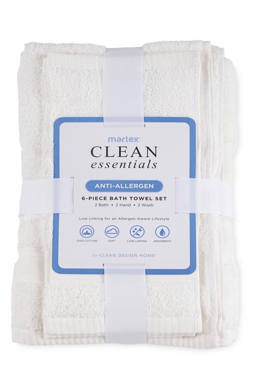 Martex Low Lint 6-pack Bath Towel Set In Cloud White