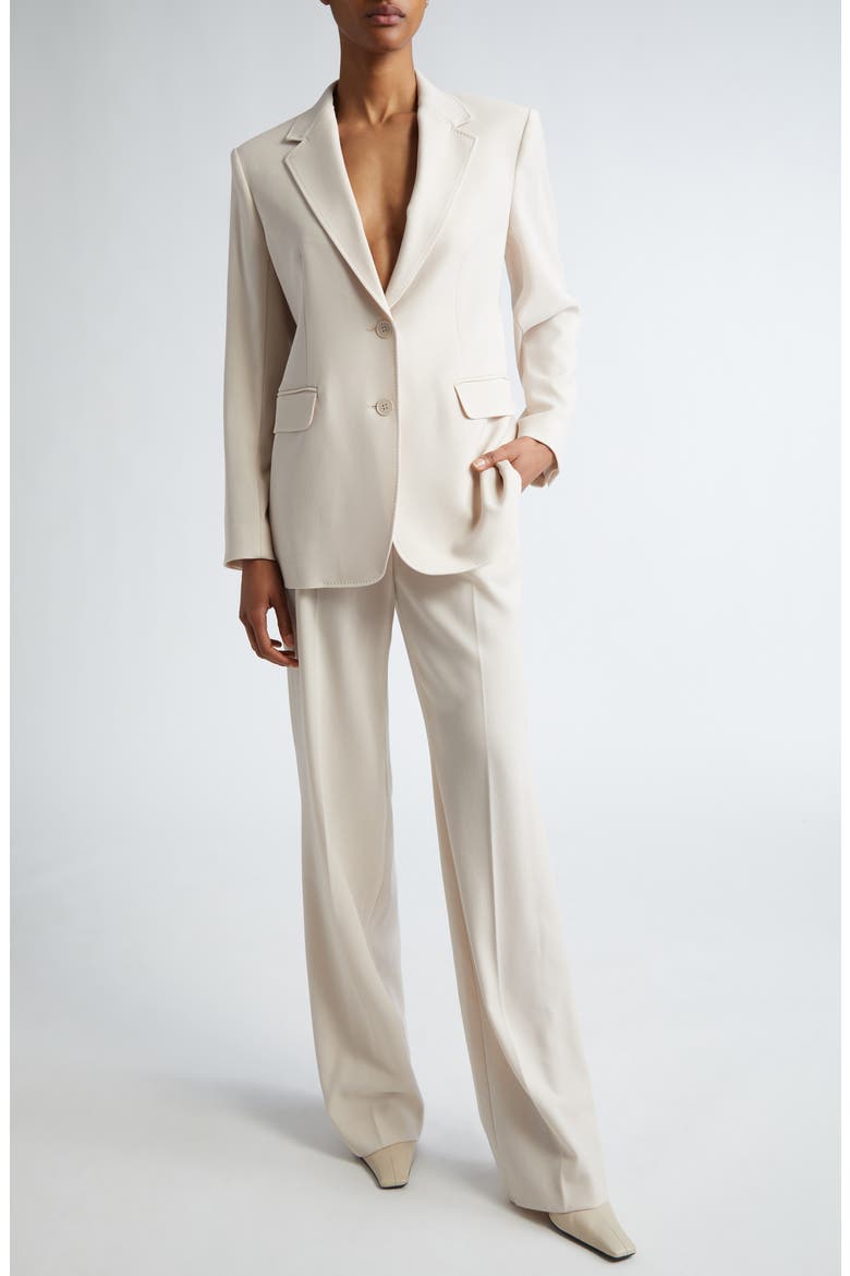 Quasar Virgin Wool Gabardine Wide Leg Pants, Alternate, color, BEIGE