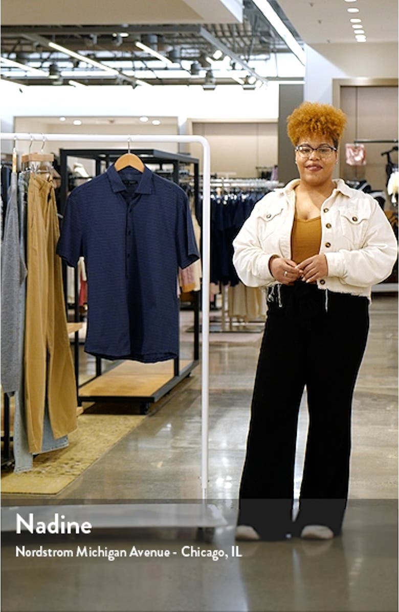 Warman Stripe Short Sleeve Knit Button-Up Shirt, sales video thumbnail