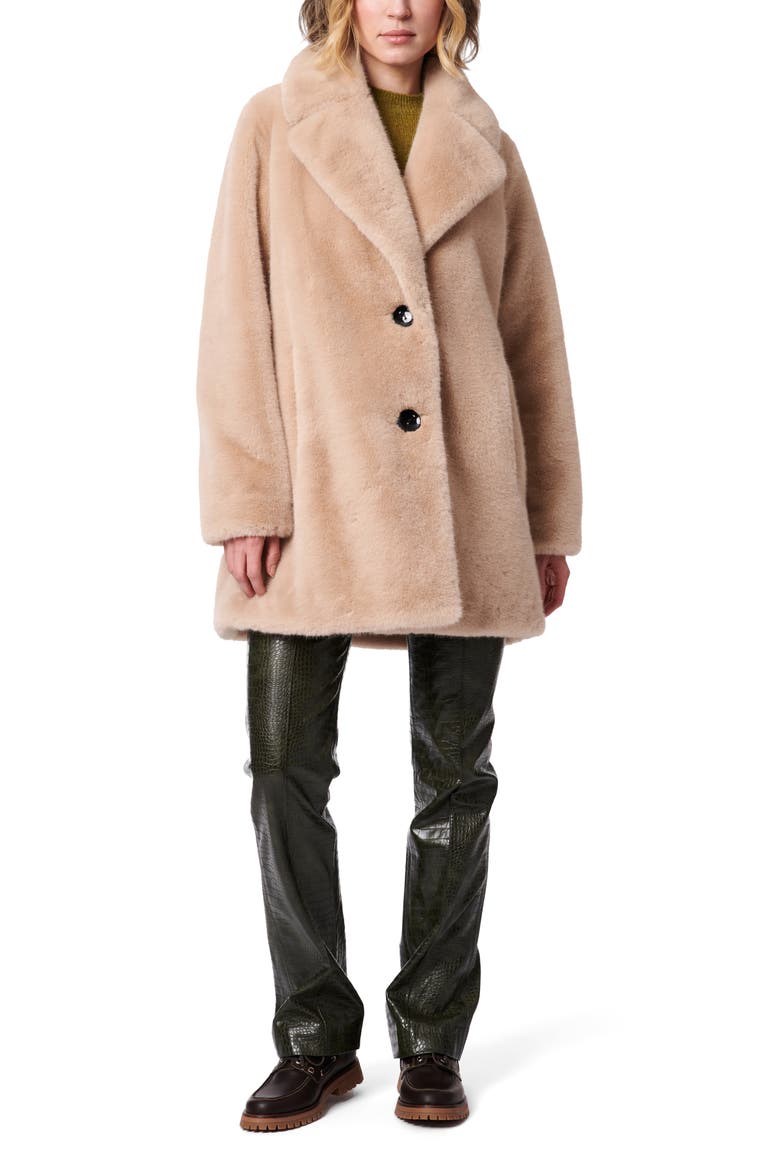 The Sally Faux Fur Coat, Alternate, color, BEIGE