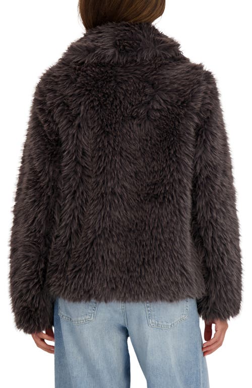 Sebby Faux Fur Blazer In Brown