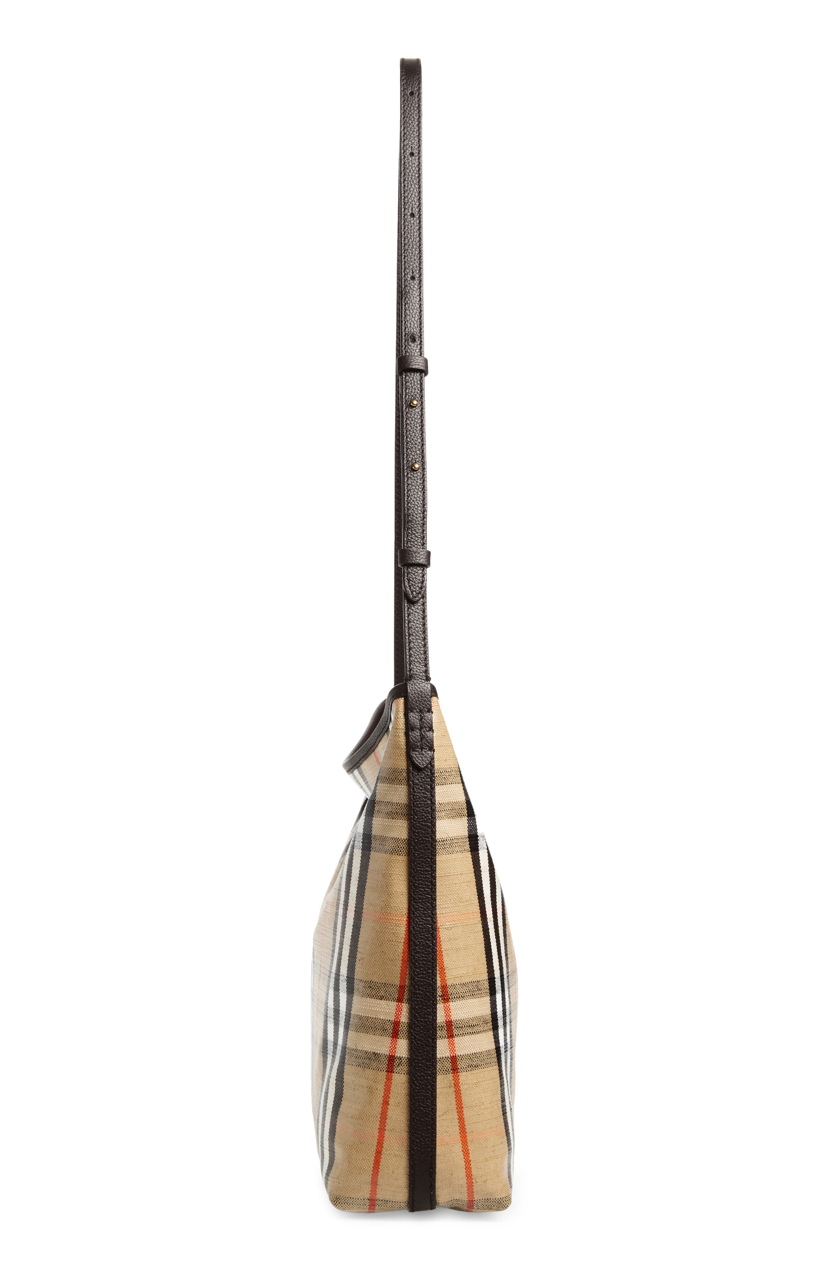 Burberry Small Highlands Coated Canvas Crossbody Bag, Alternate, color, Sand