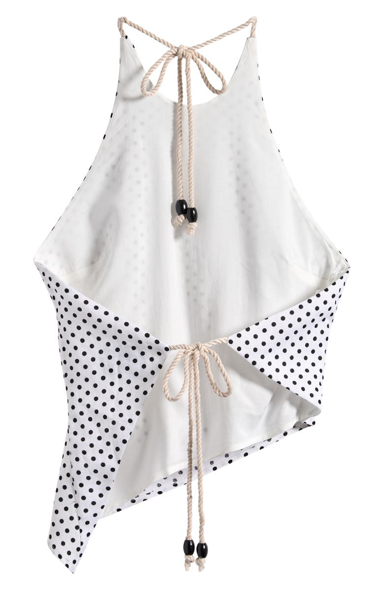 Reformation Reese Polka Dot Linen Top, Alternate, color, Eclipse Dot