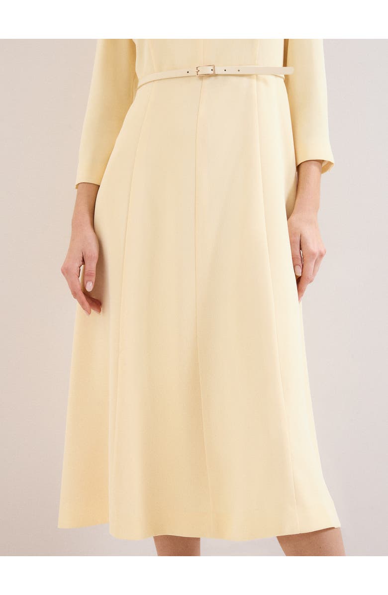 Phase Eight Danielle Belted Midi Dress, Alternate, color, Pale Yellow