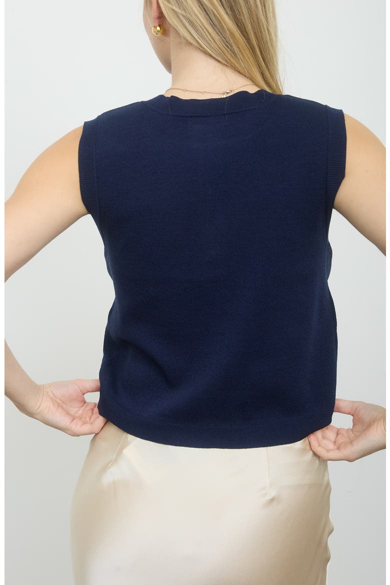 Sleeveless Double Pocket Cardigan, Alternate, color, NAVY