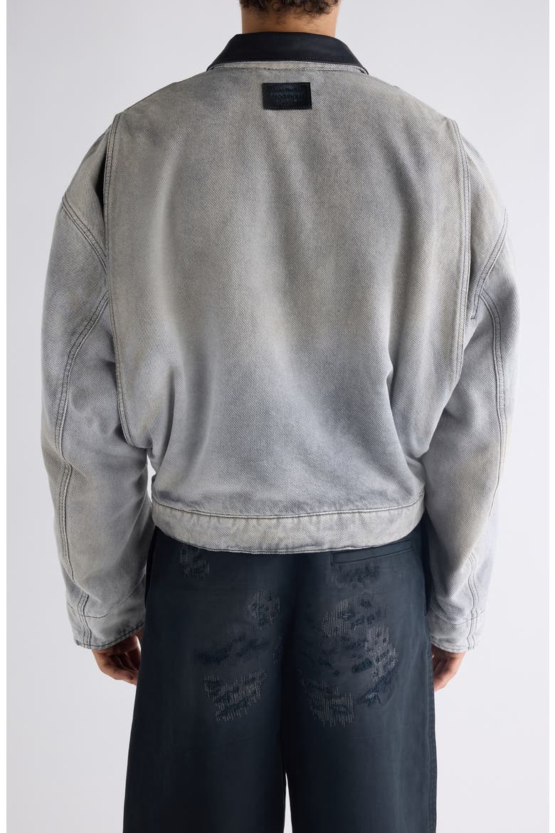 Ohniev Sulphur Fade Denim Jacket, Alternate, color, WHITE/ BLACK