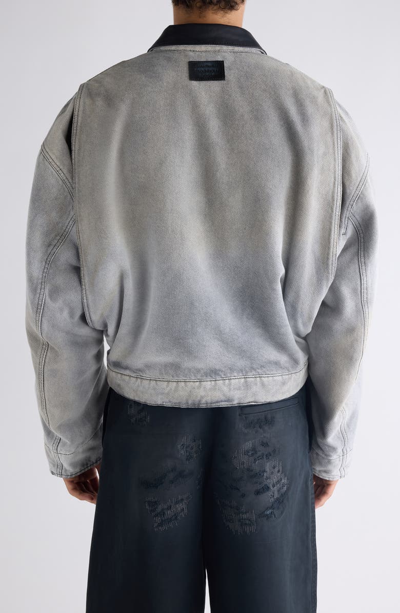 Acne Studios Ohniev Sulphur Fade Denim Jacket, Alternate, color, White/ Black