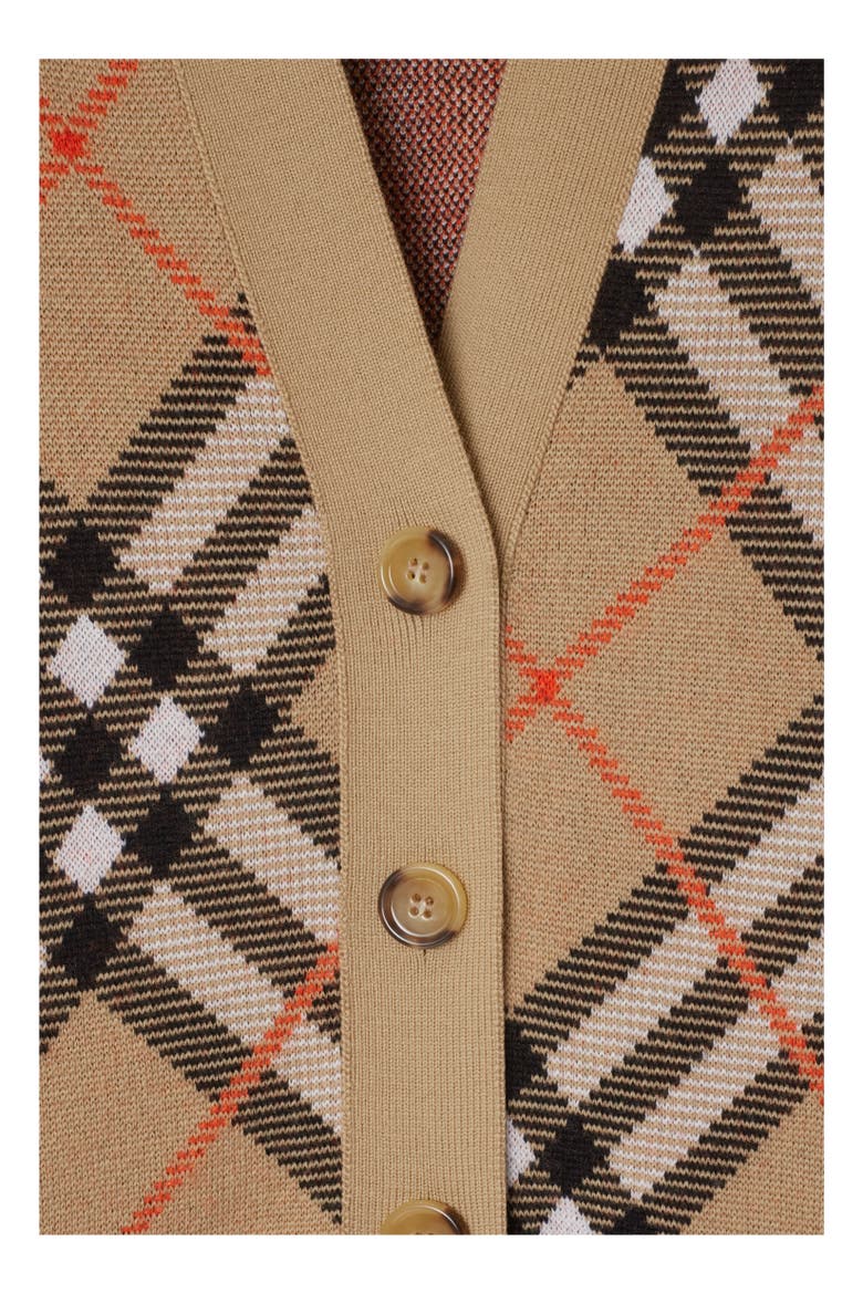Check Wool Mohair Blend Cardigan, Alternate, color, Sand beige