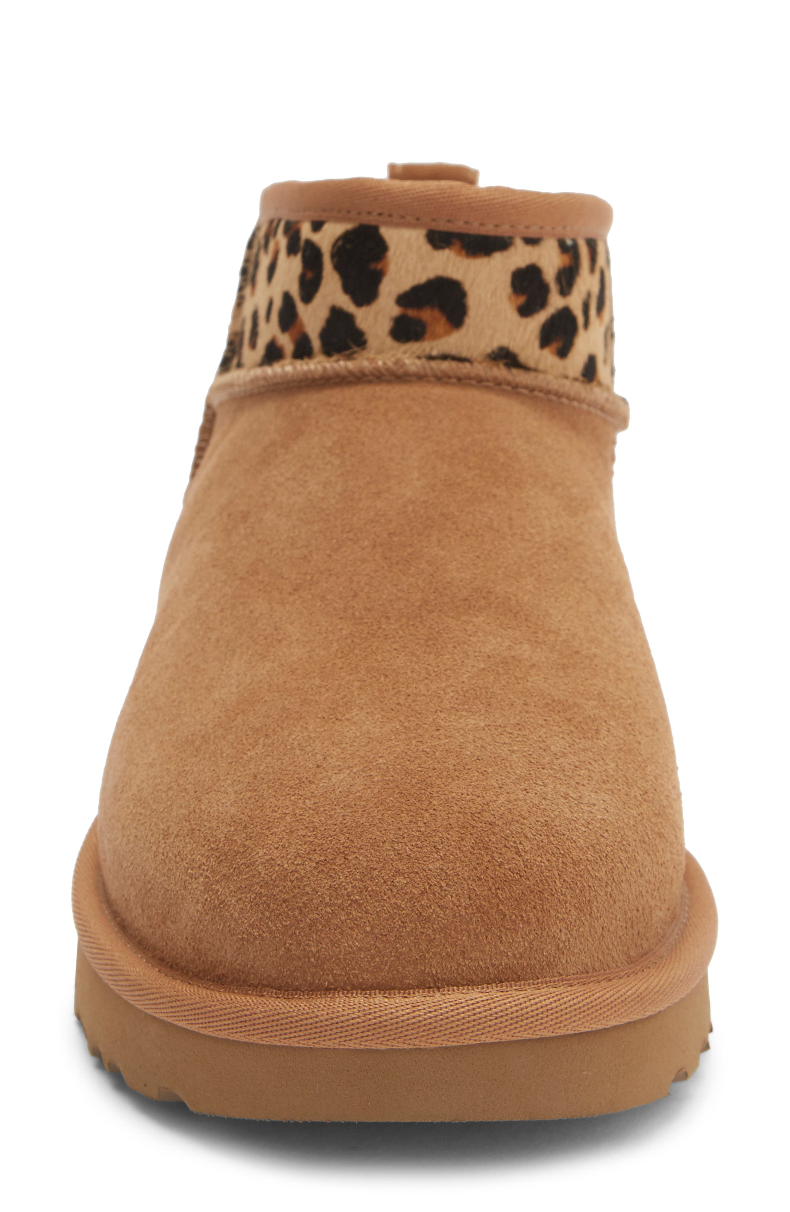 Classic Ultra Mini Wild Leather Bootie, Alternate, color, CHESTNUT