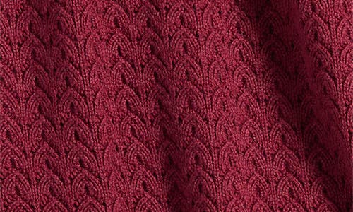 Gibsonlook Surplice V-neck Cotton Blend Pointelle Sweater In Red