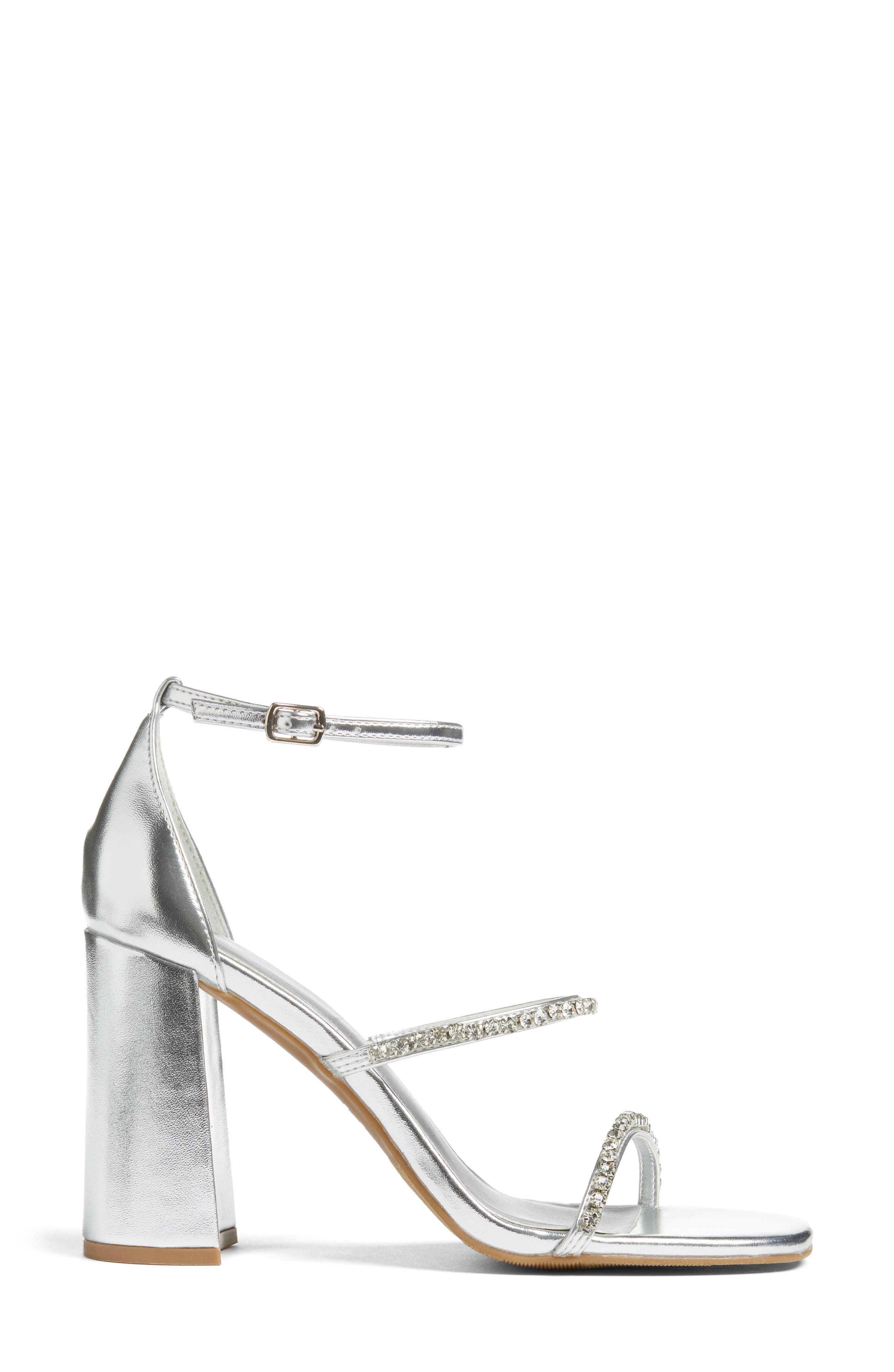Nessa Ankle Strap Sandal, Alternate, color, SILVER METALLIC