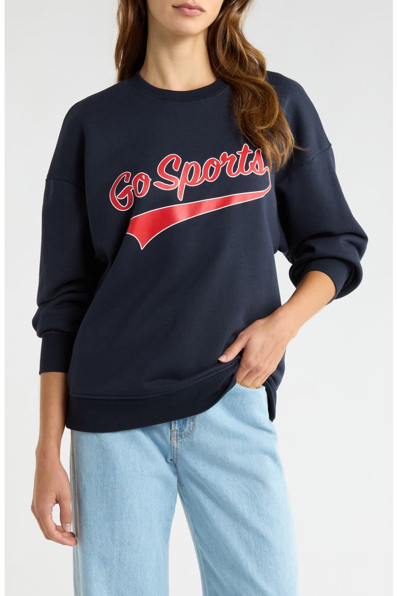 The Go Sports Sweatshirt, Main, color, NAVY/ RED/ WHITE