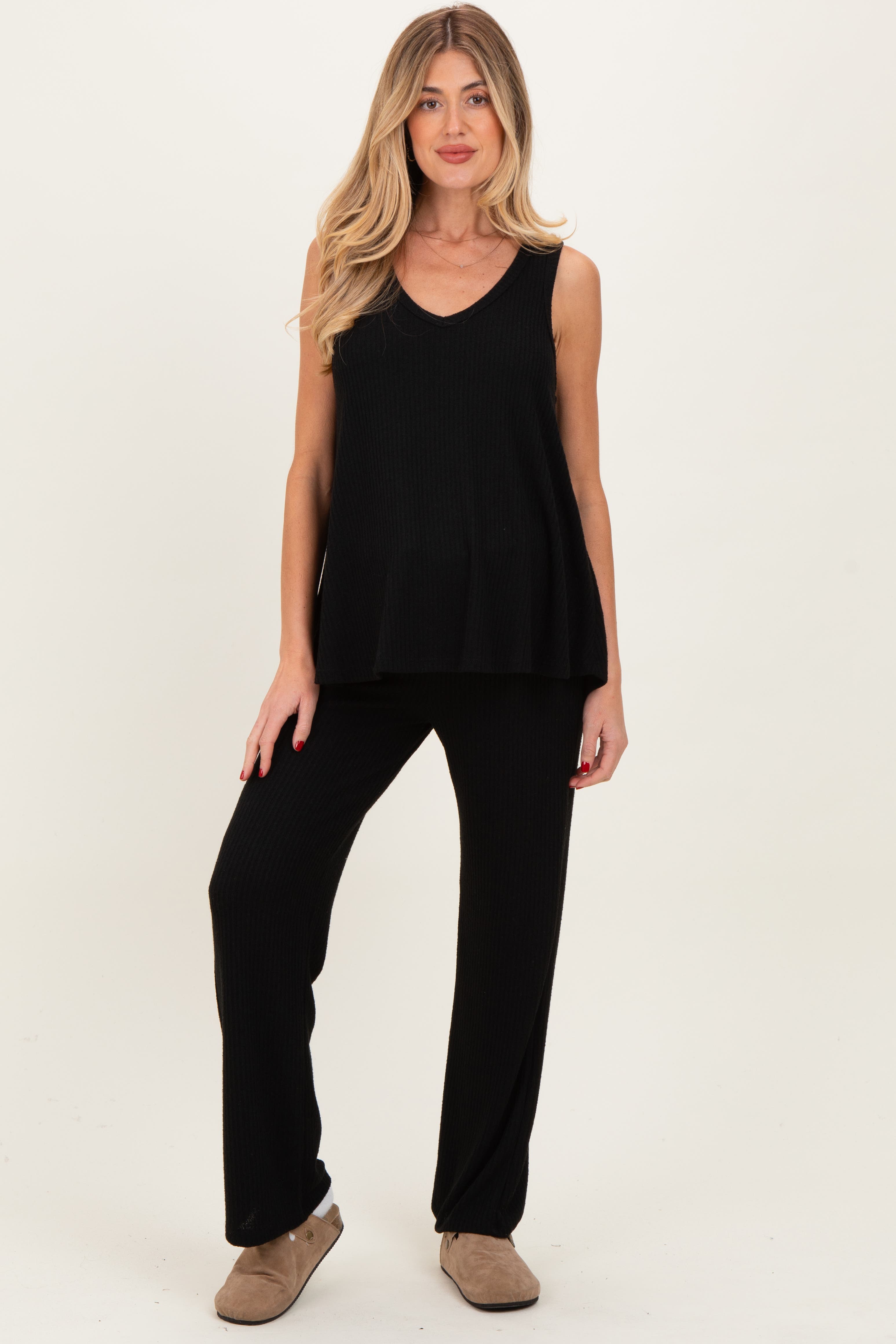 Rib Knit Tank and Pant Set - image 2