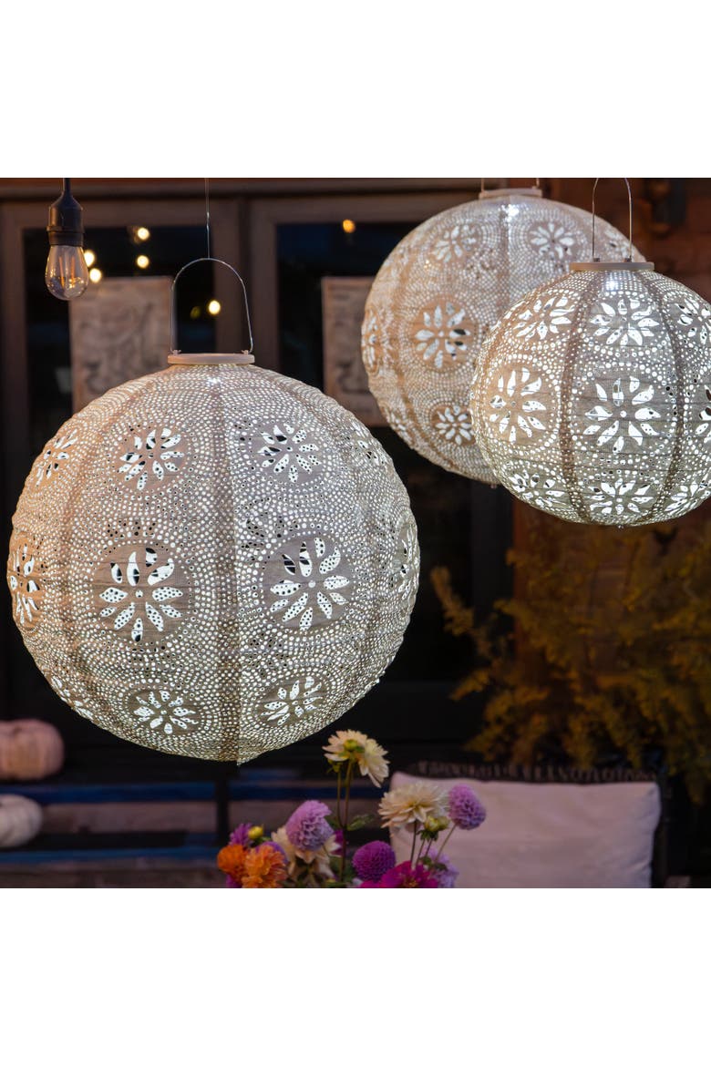 Stella Luxe Pearl Boho Battery-Powered Lantern, Alternate, color, Pearl