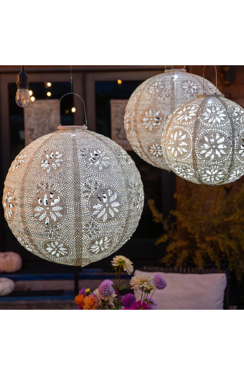Allsop Home & Garden Stella Luxe Pearl Boho Battery-Powered Lantern, Alternate, color, Pearl