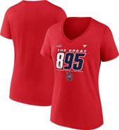 FANATICS Women's Fanatics Alexander Ovechkin Athletic Red Washington Capitals NHL All-Time Leading Goal Scorer The Great 895 V-Neck T-Shirt