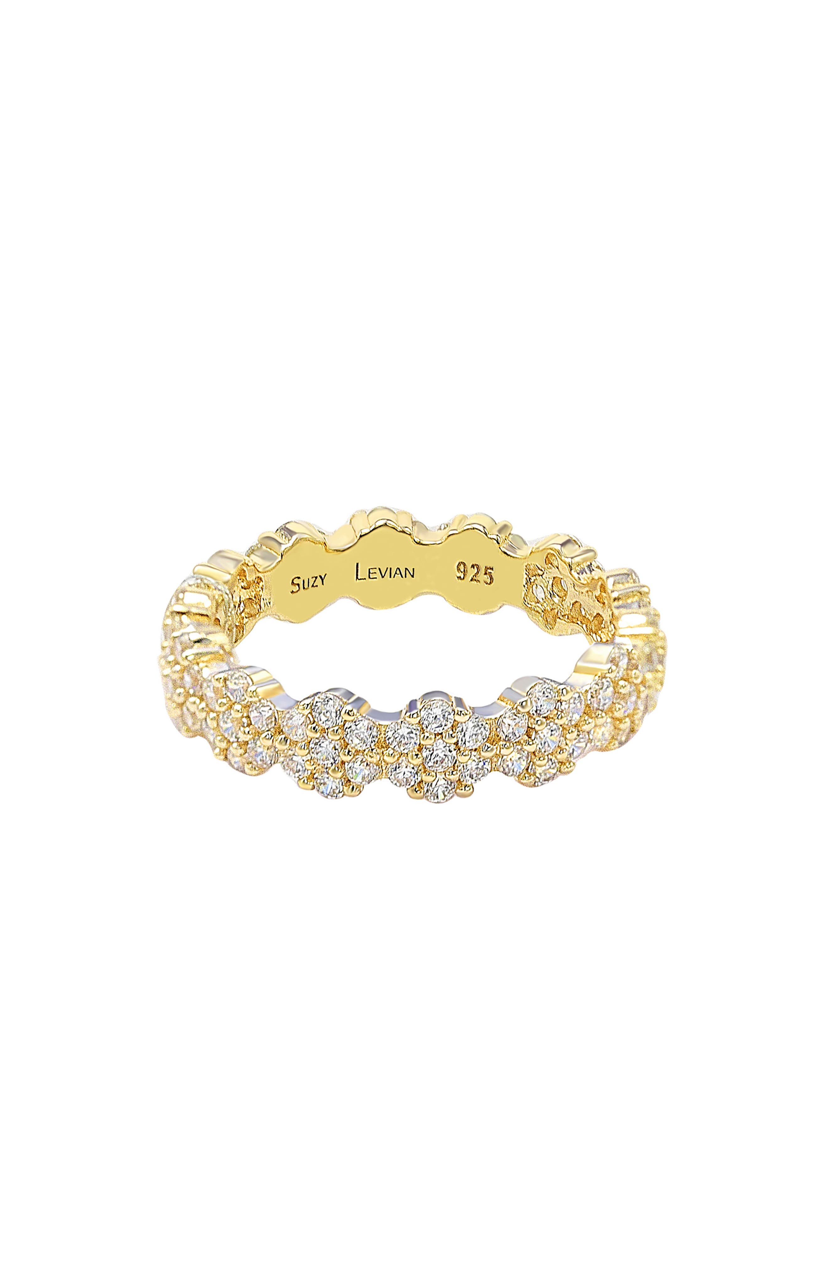 SUZY LEVIAN CZ Flower Pave Eternity Band
