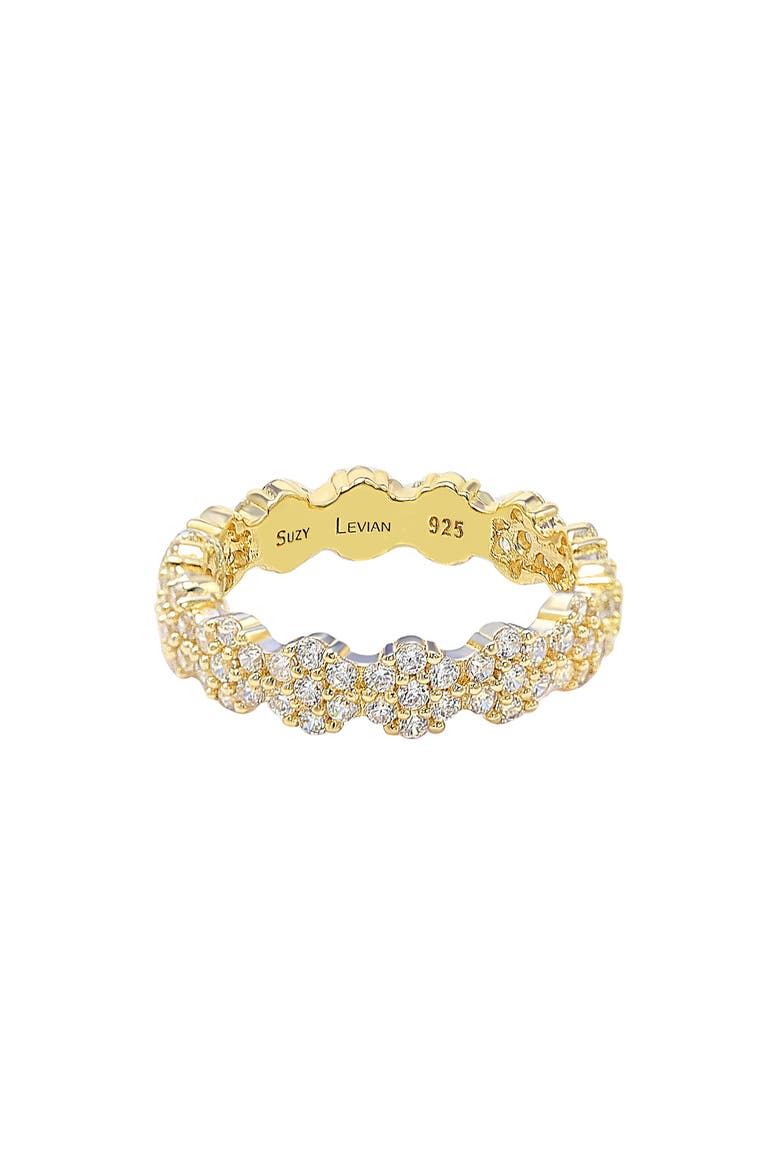 CZ Flower Pave Eternity Band, Main, color, YELLOW