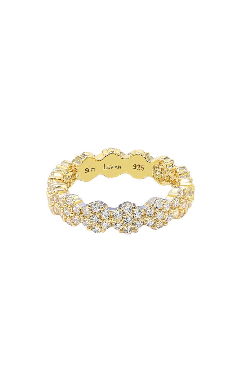 SUZY LEVIAN CZ Flower Pave Eternity Band, Main, color, Yellow