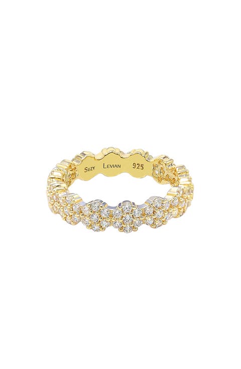CZ Flower Pave Eternity Band