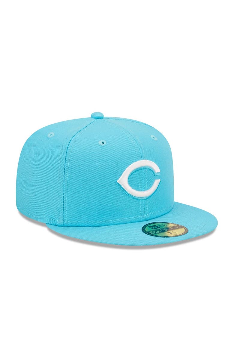New Era Men's New Era Blue Cincinnati Reds Vice Highlighter Logo 59FIFTY Fitted Hat, Alternate, color, 