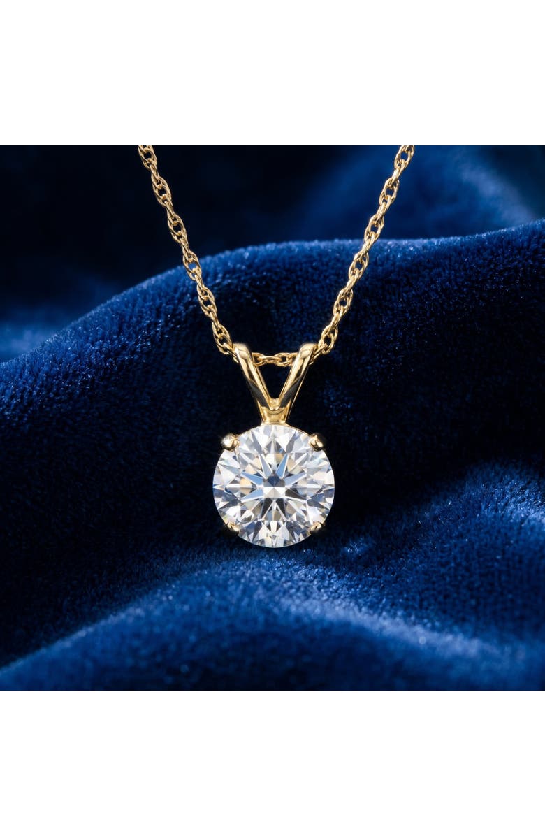 Bliss Diamond 1/5Ct Lab Grown Solitaire Diamond Pendant 14k Gold Necklace, Alternate, color, 14K Yellow Gold