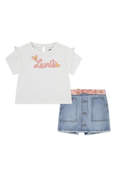 Kids' Logo Appliqué T-Shirt & Skort Set (Little Kid)