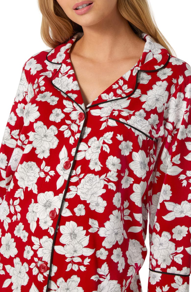BedHead Pajamas Print Stretch Organic Cotton Crop Pajamas, Alternate, color, Floral Charm