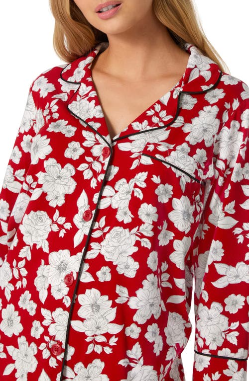 Bedhead Pajamas Print Stretch Organic Cotton Crop Pajamas In Red