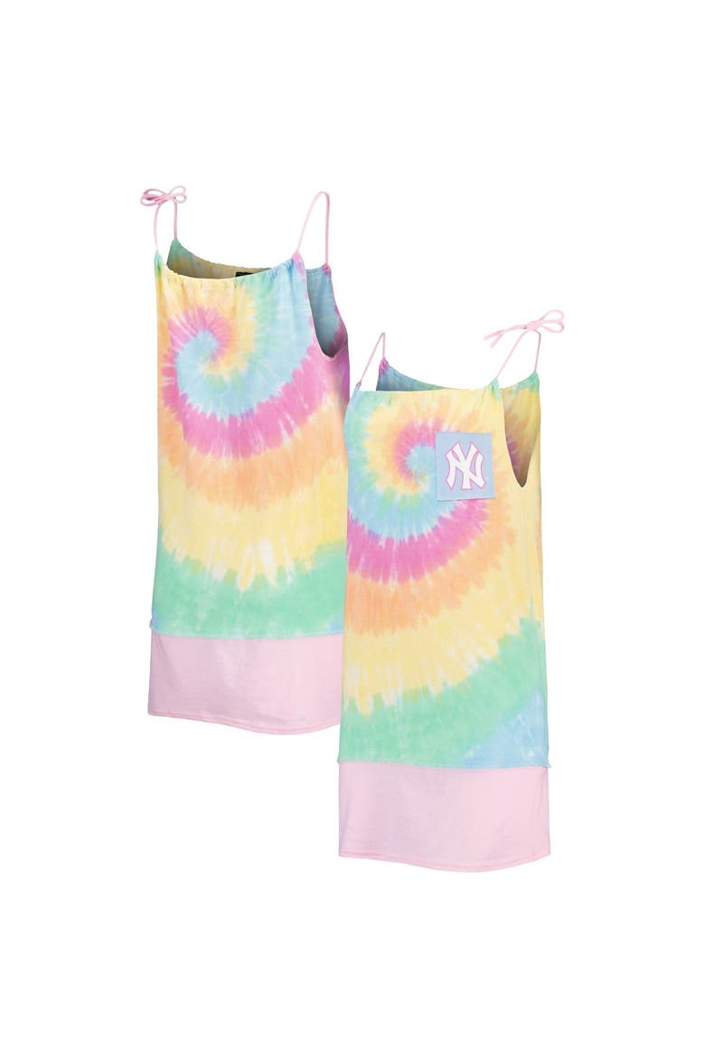 Women's Refried Apparel New York Yankees Tie-Dye Tank Dress, Main, color, White