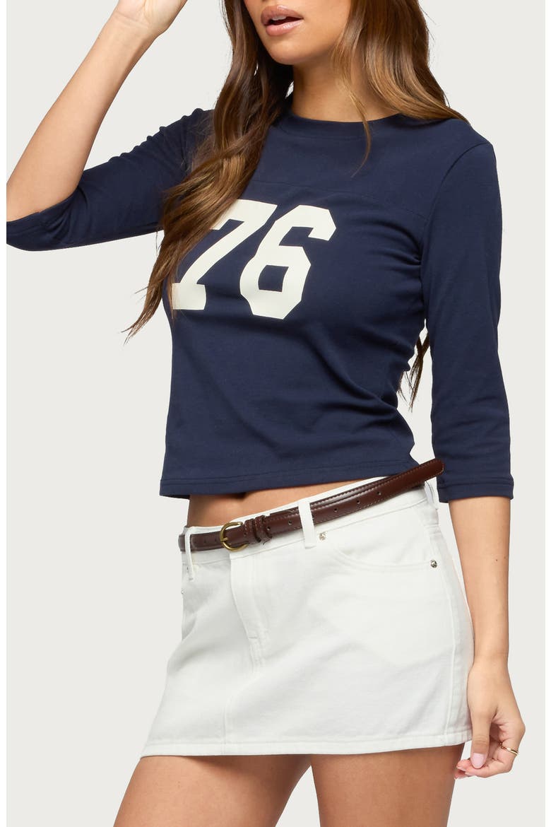 76 Stretch Cotton Graphic T-Shirt, Alternate, color, NAVY