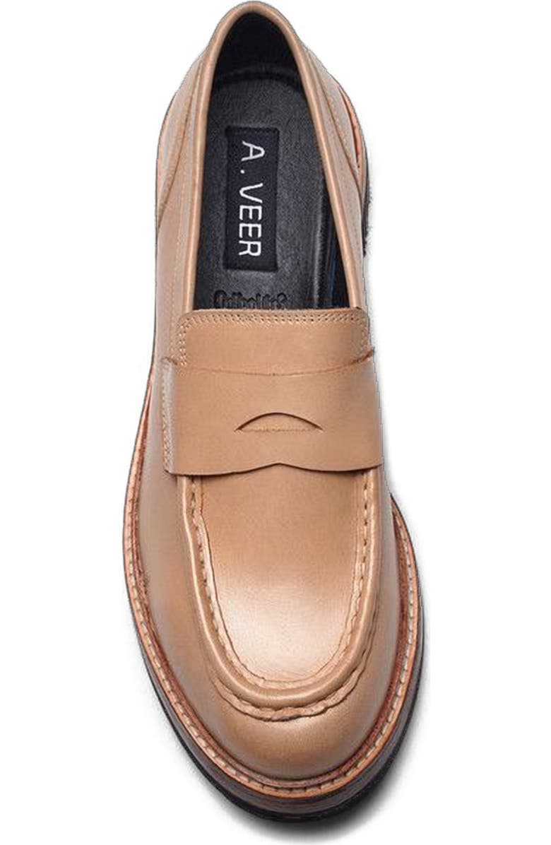 A. Veer Rhodes Penny Loafer, Alternate, color, Sand Leather