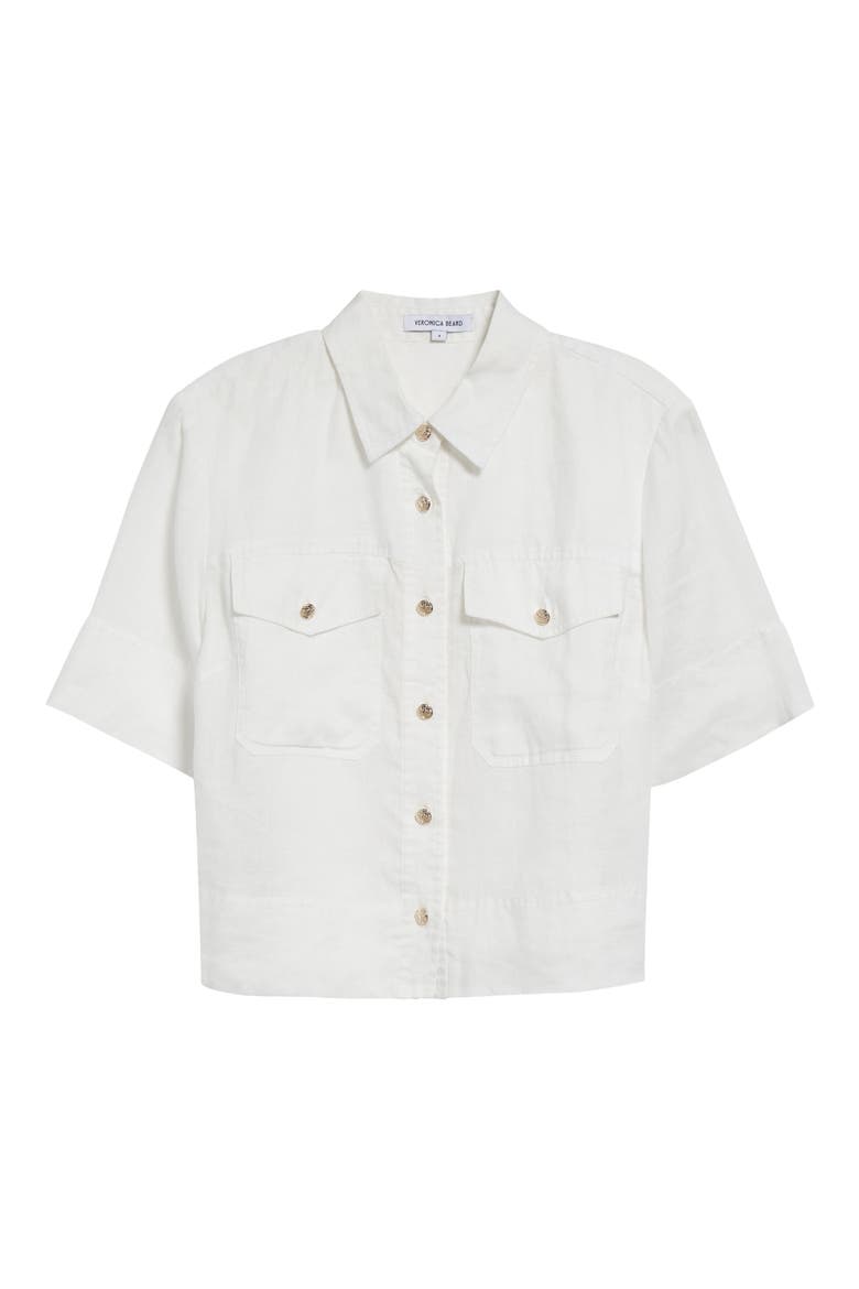 Spruce Linen Button-Up Shirt , Alternate, color, OFF WHITE