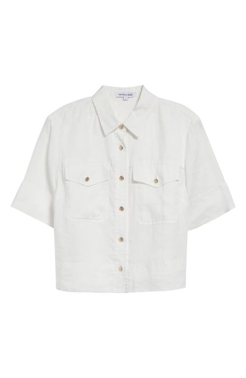 Veronica Beard Spruce Linen Button-up Shirt In Off White